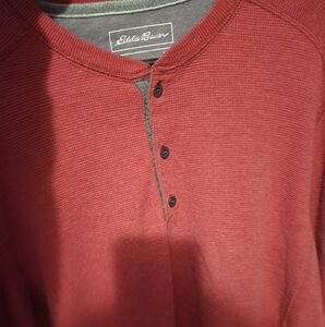 Eddie Bauer Red Henley Shirt